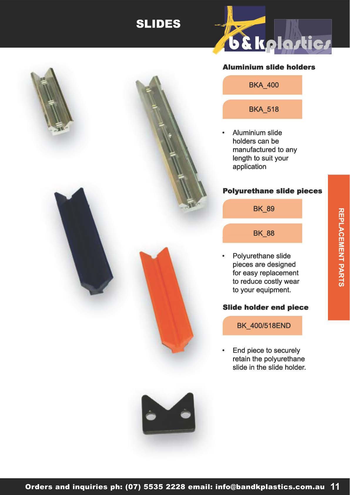 Polyurethane Slide Pieces